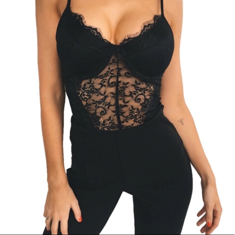 Black lace bodysuit